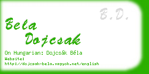 bela dojcsak business card